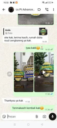 Testimonial Papan Bunga Pernikahan sinar jaya