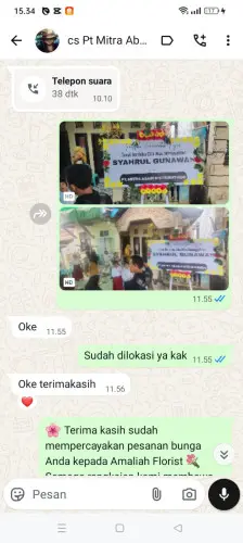 Testimonial Papan Bunga sinar jaya