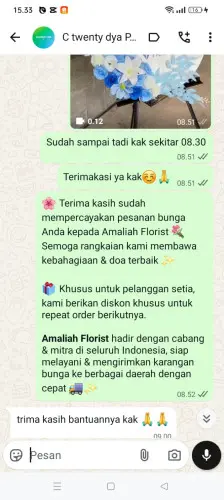 Testimonial Standing Flower sinar jaya