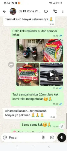 Testimonial Papan Bunga sinar jaya